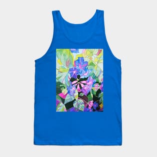 Purple blue Bindweed (morning glory) flowers in watercolor Tank Top